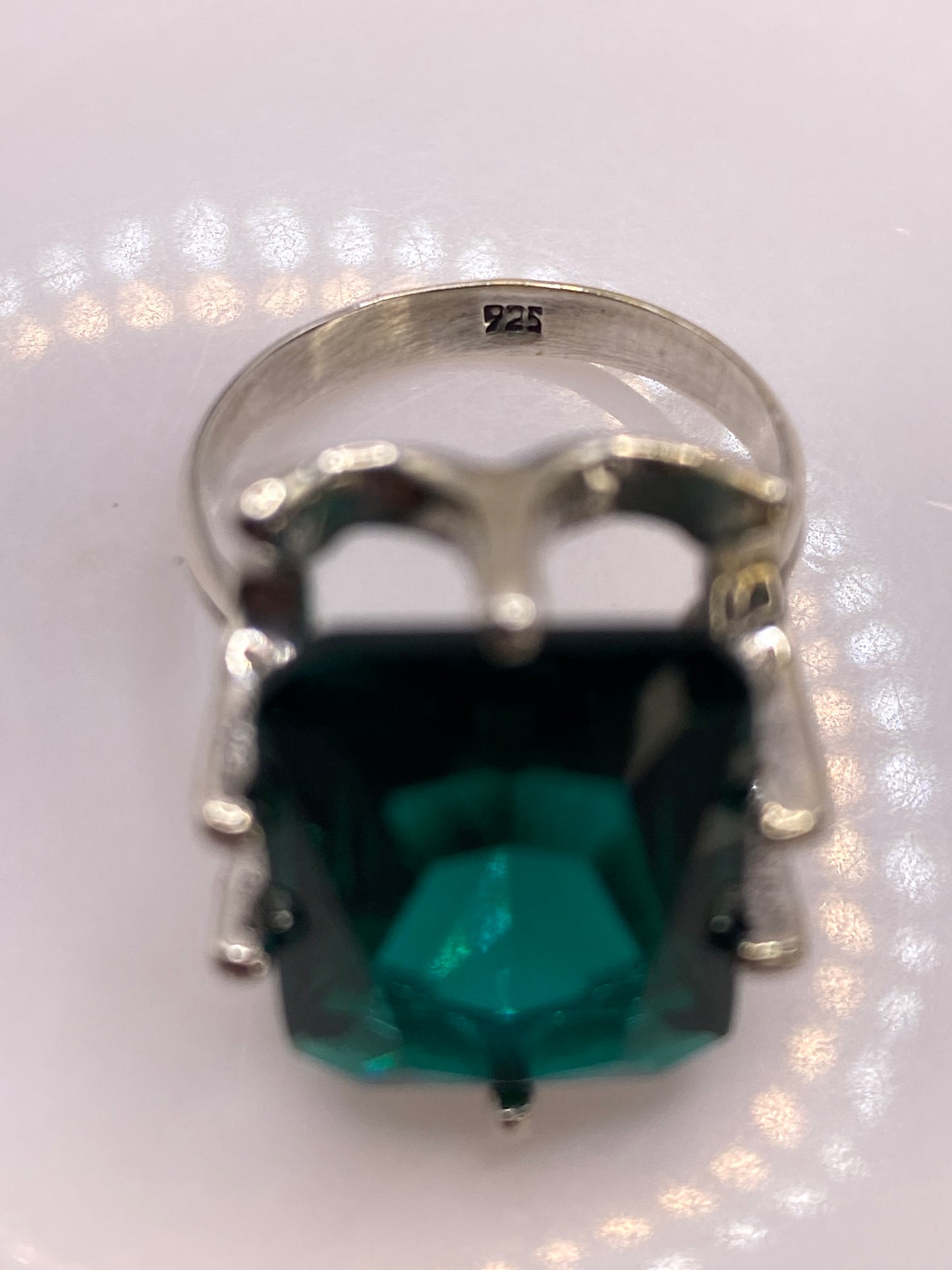 Anillo de Plata Circonia Verde Solitario — Cocktail Elegante — foto 5