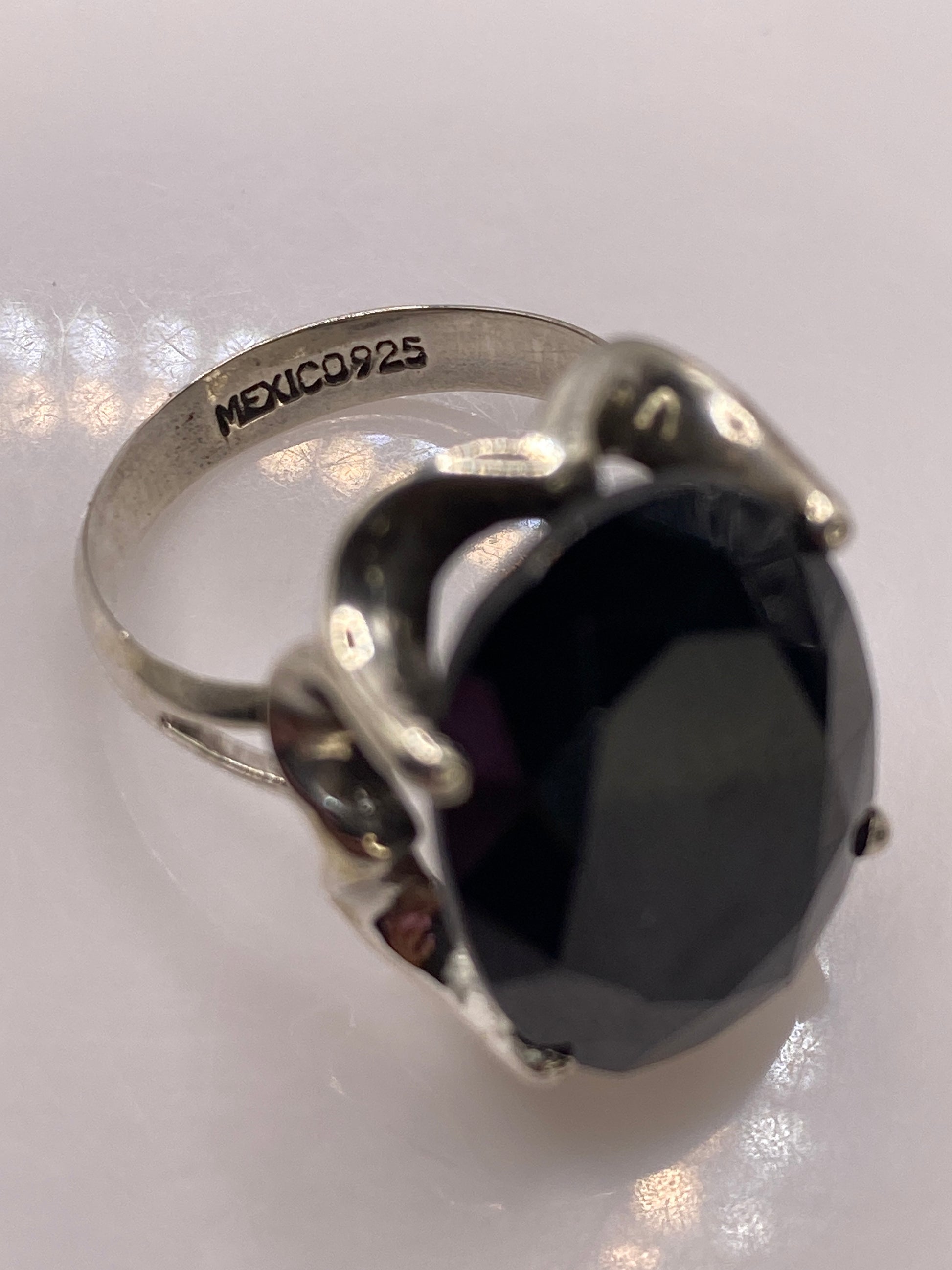 Anillo de Plata Solitario Circonia Negra Facetada — foto 5