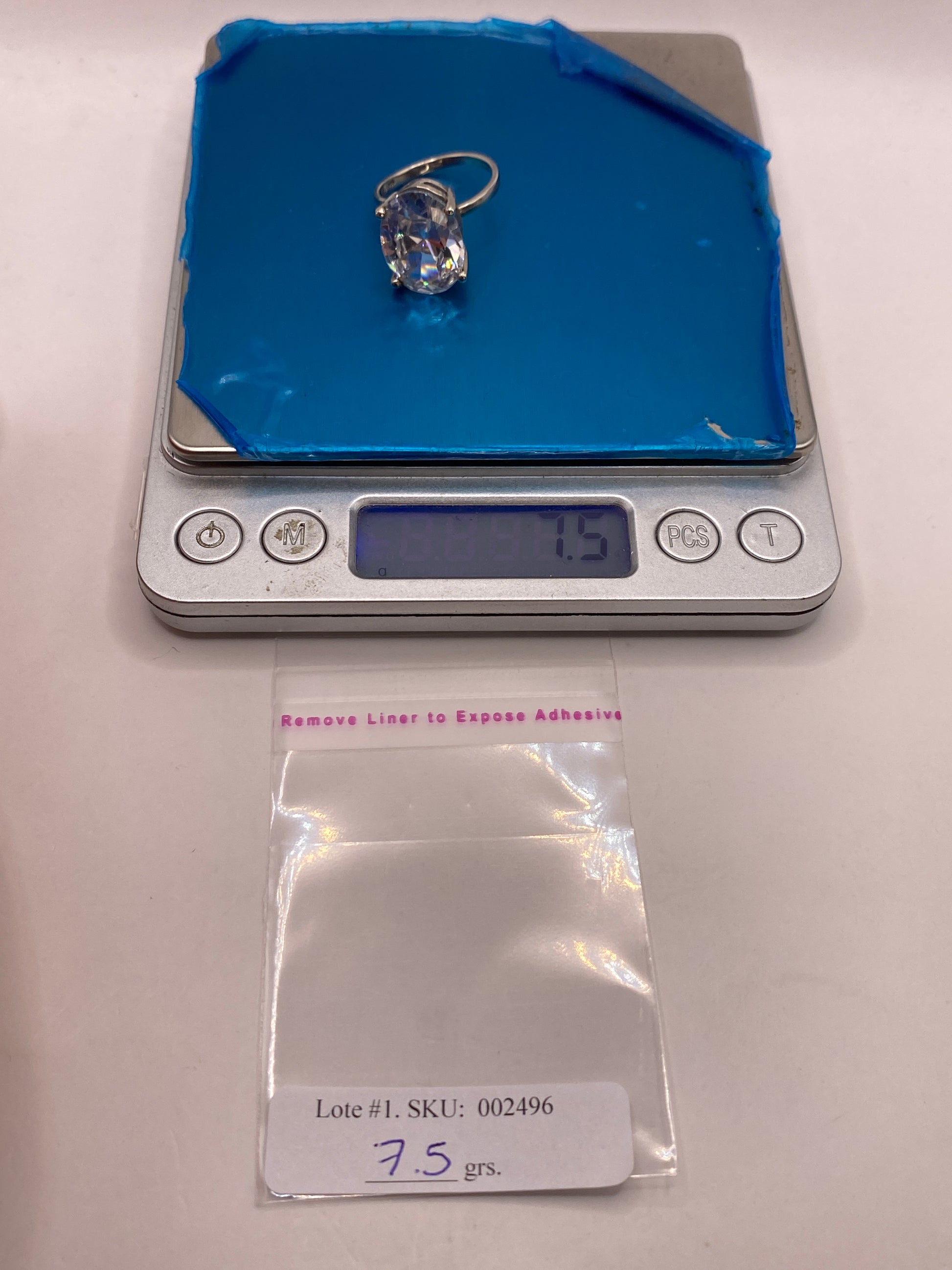 Anillo de Plata Solitario Circonia Blanca Ajustable — foto 6