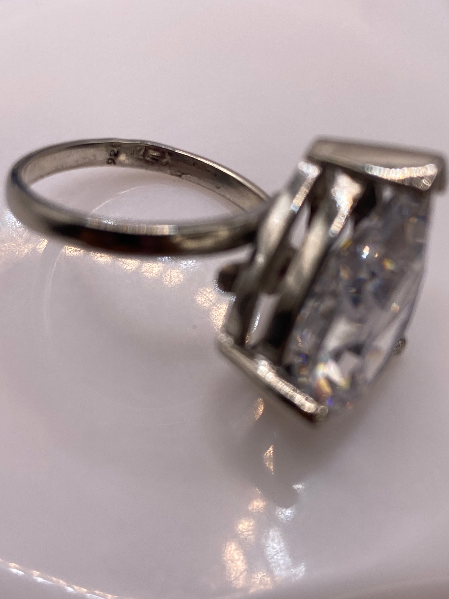 Anillo de Plata Circonia Blanca Ajustable — Solitario Brillante — foto 5