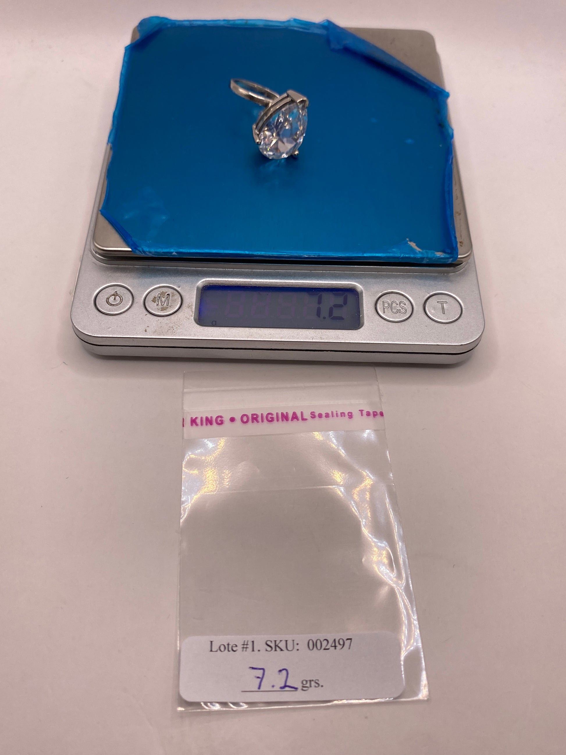 Anillo de Plata Circonia Blanca Ajustable — Solitario Brillante — foto 6