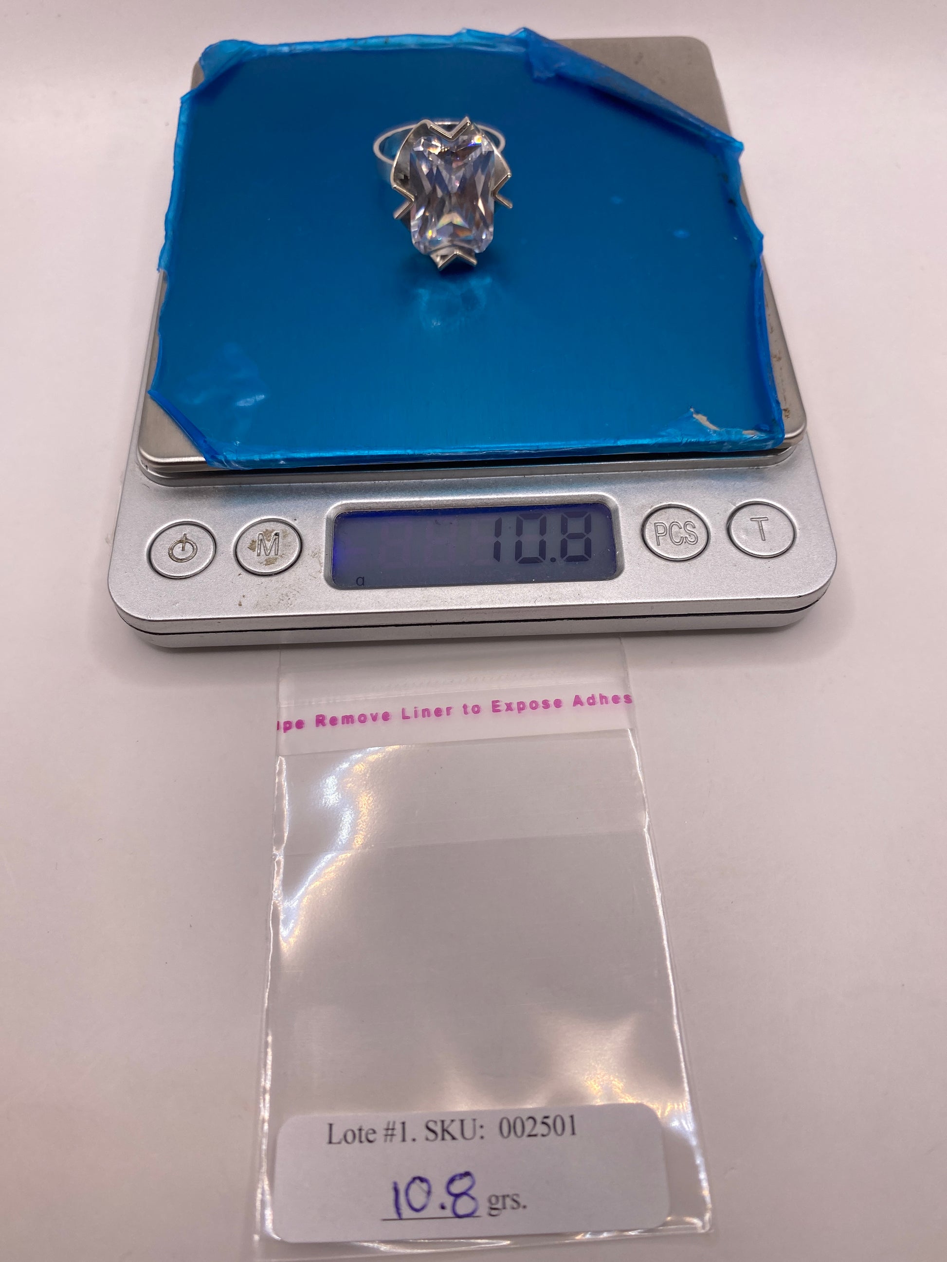 Anillo de Plata Solitario Circonia Cristalina — Diseño V — foto 6