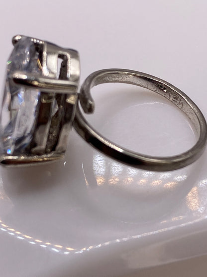Anillo Solitario Plata Circonia Cristalina Ajustable — foto 5
