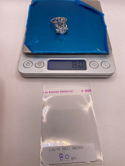 Anillo Solitario Plata Circonia Cristalina Ajustable — foto 6