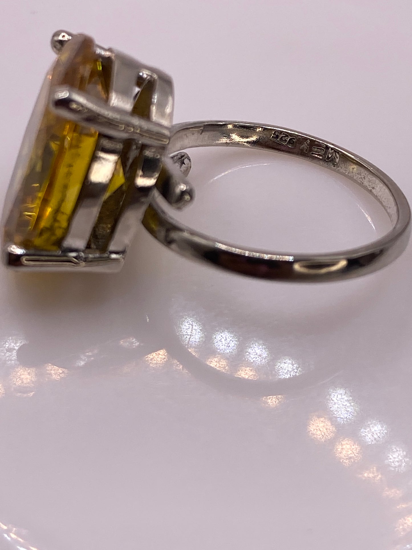 Anillo de Plata Circonia Amarilla Grande — Solitario Taxco — foto 5