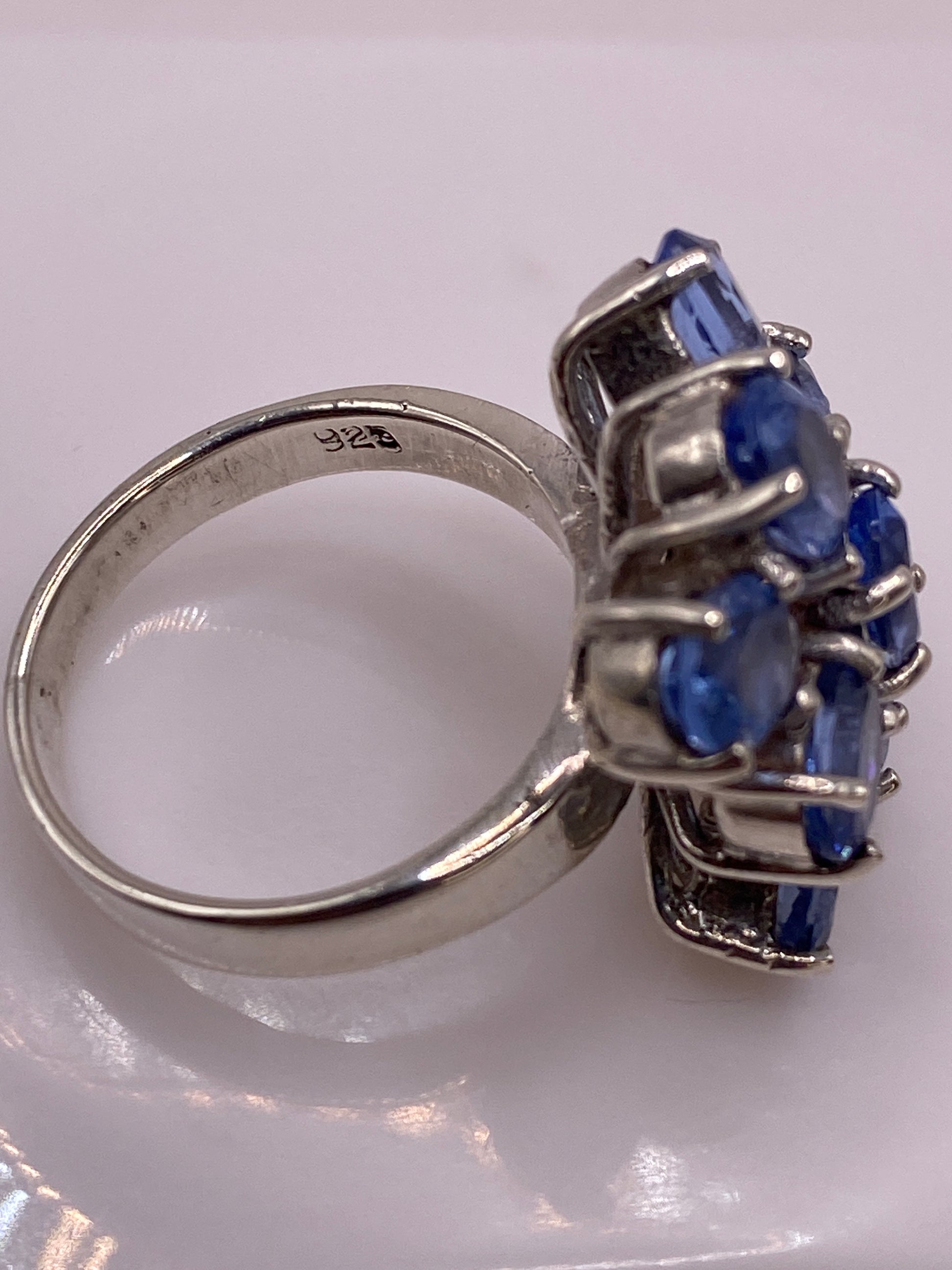 Anillo de Plata Racimo de Circonias Azules — Cocktail — foto 5