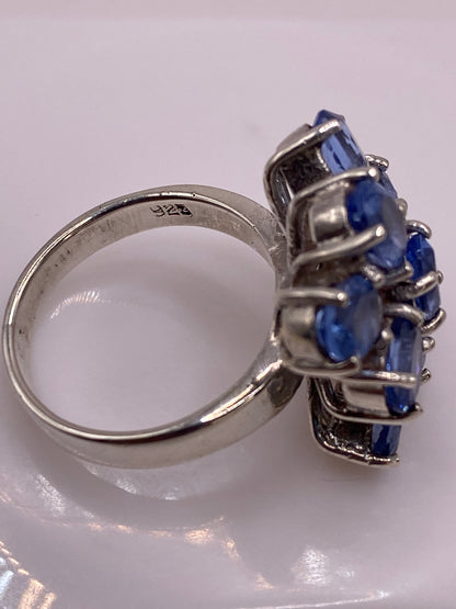 Anillo de Plata Racimo de Circonias Azules — Cocktail — foto 5