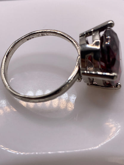 Anillo de Plata con Circonia Roja Ajustable — Solitario Elegante — foto 5