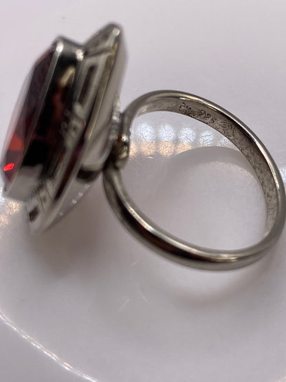 Anillo de Plata Circonia Roja Ajustable — Prehispánico — foto 5