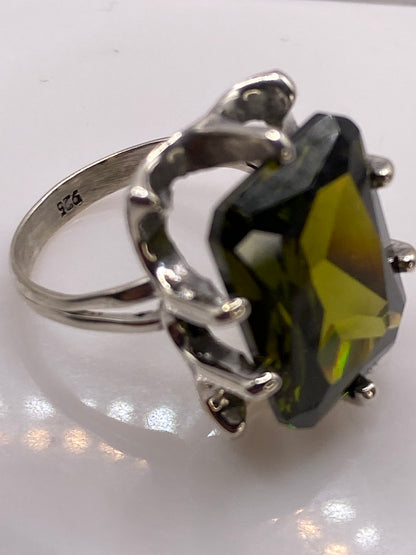 Anillo de Plata Circonia Verde Olivo — Solitario Taxco — foto 5