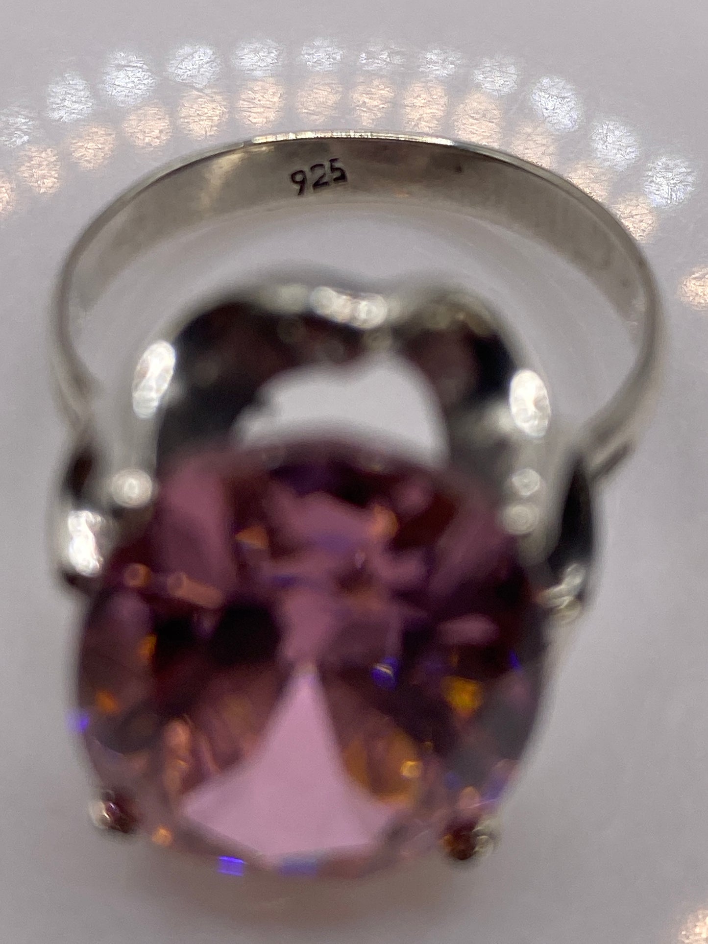 Anillo de Plata Solitario Circonia Rosa Oval — Elegancia Pura — foto 5