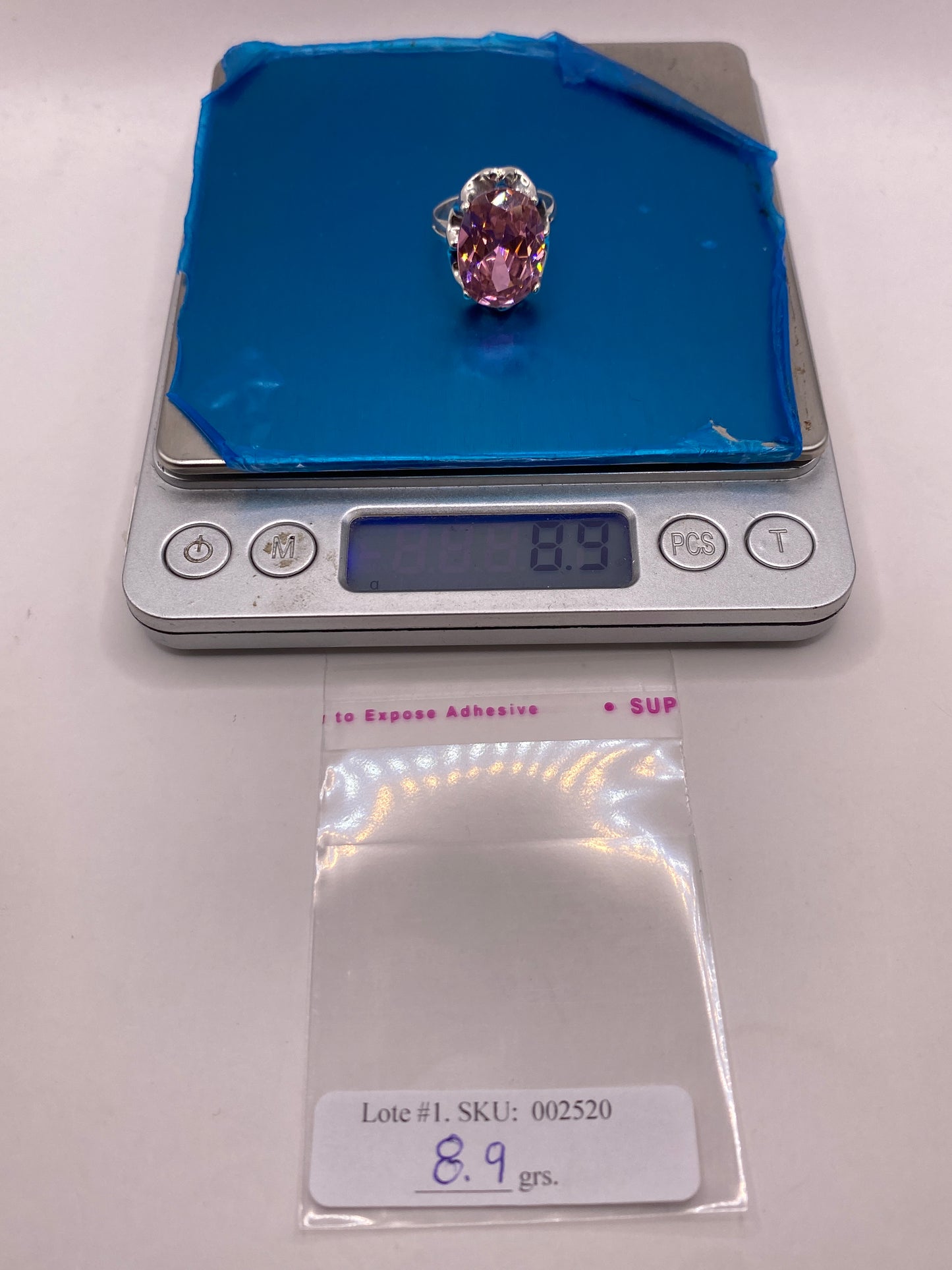Anillo de Plata Solitario Circonia Rosa Oval — Elegancia Pura — foto 6