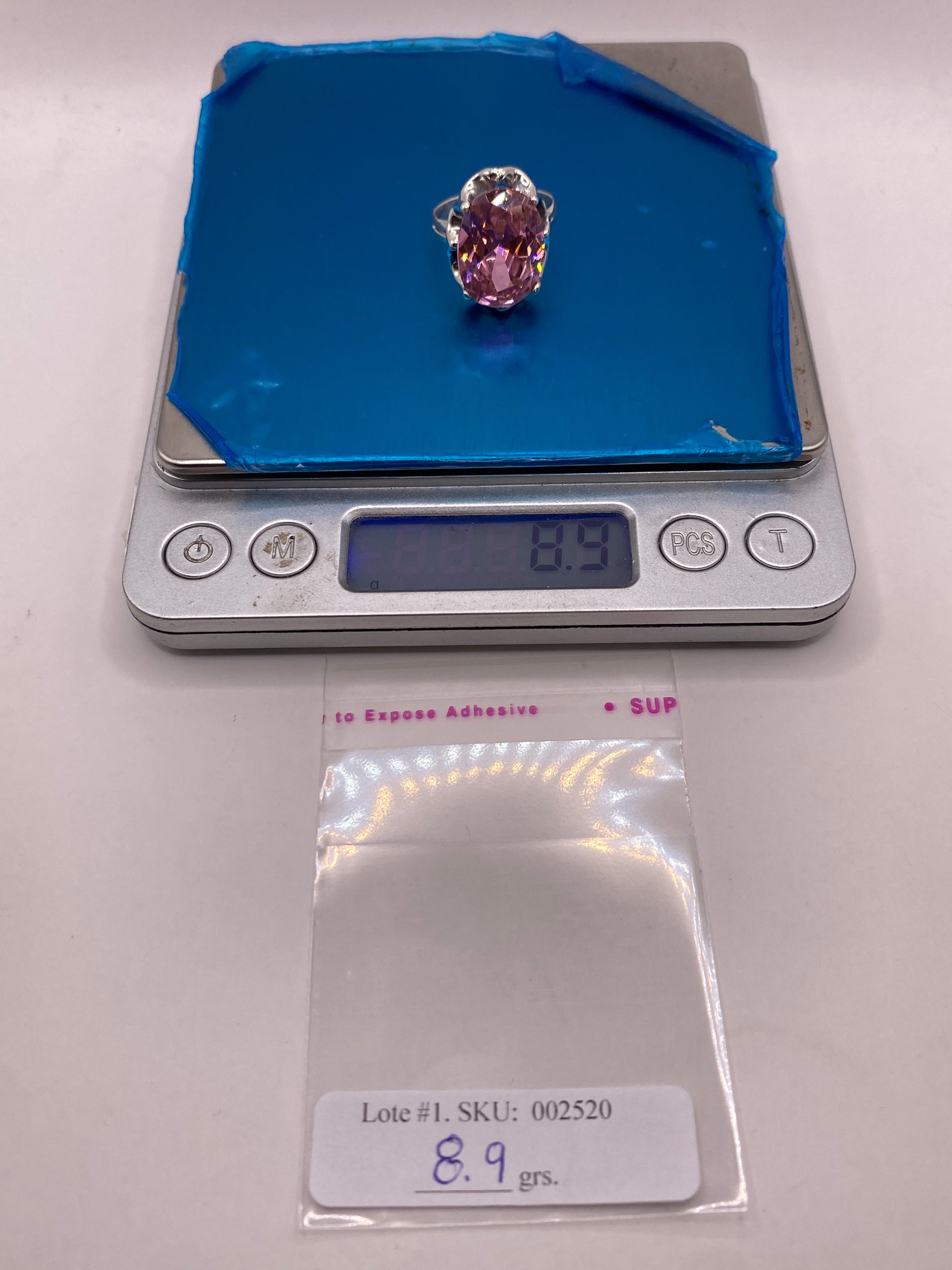 Anillo de Plata Solitario Circonia Rosa Oval — Elegancia Pura — foto 6