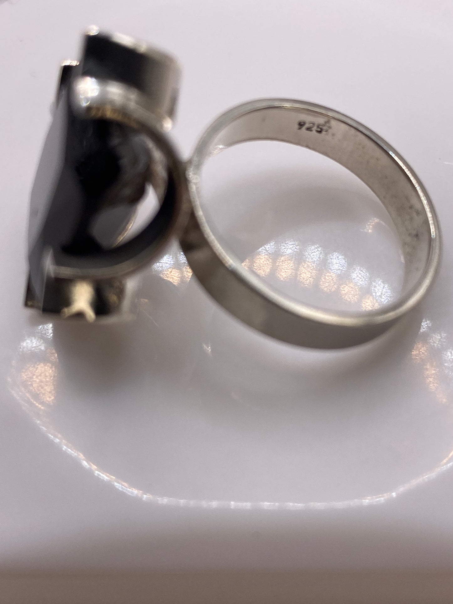 Anillo de Plata Circonia Negra Solitario — Elegancia de Coctel — foto 5