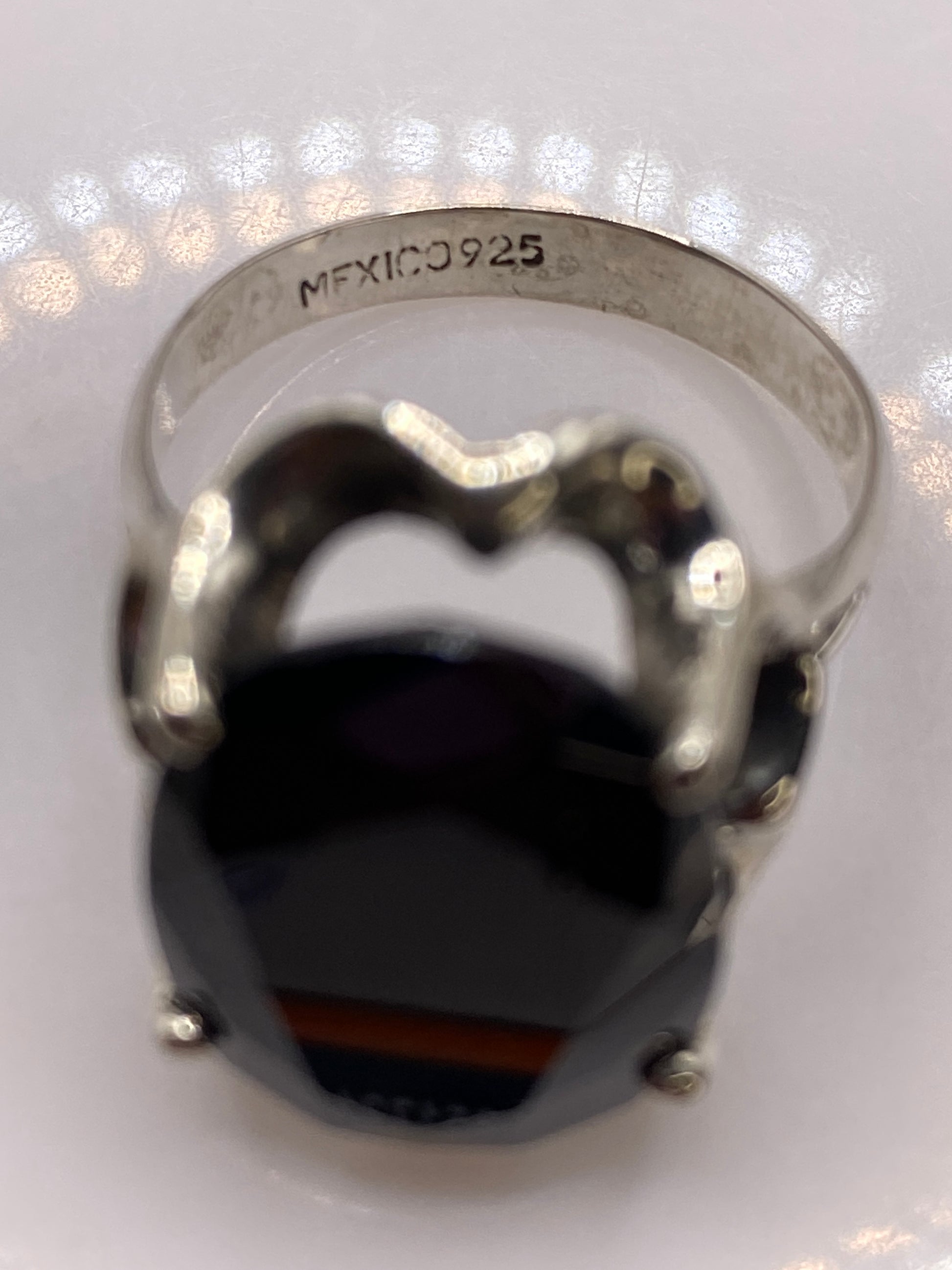 Anillo Solitario Plata Circonia Negra Facetada — Coctel — foto 5