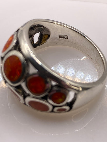 Anillo Ópalo de Fuego Naranja — Plata .925 Taxco — foto 5