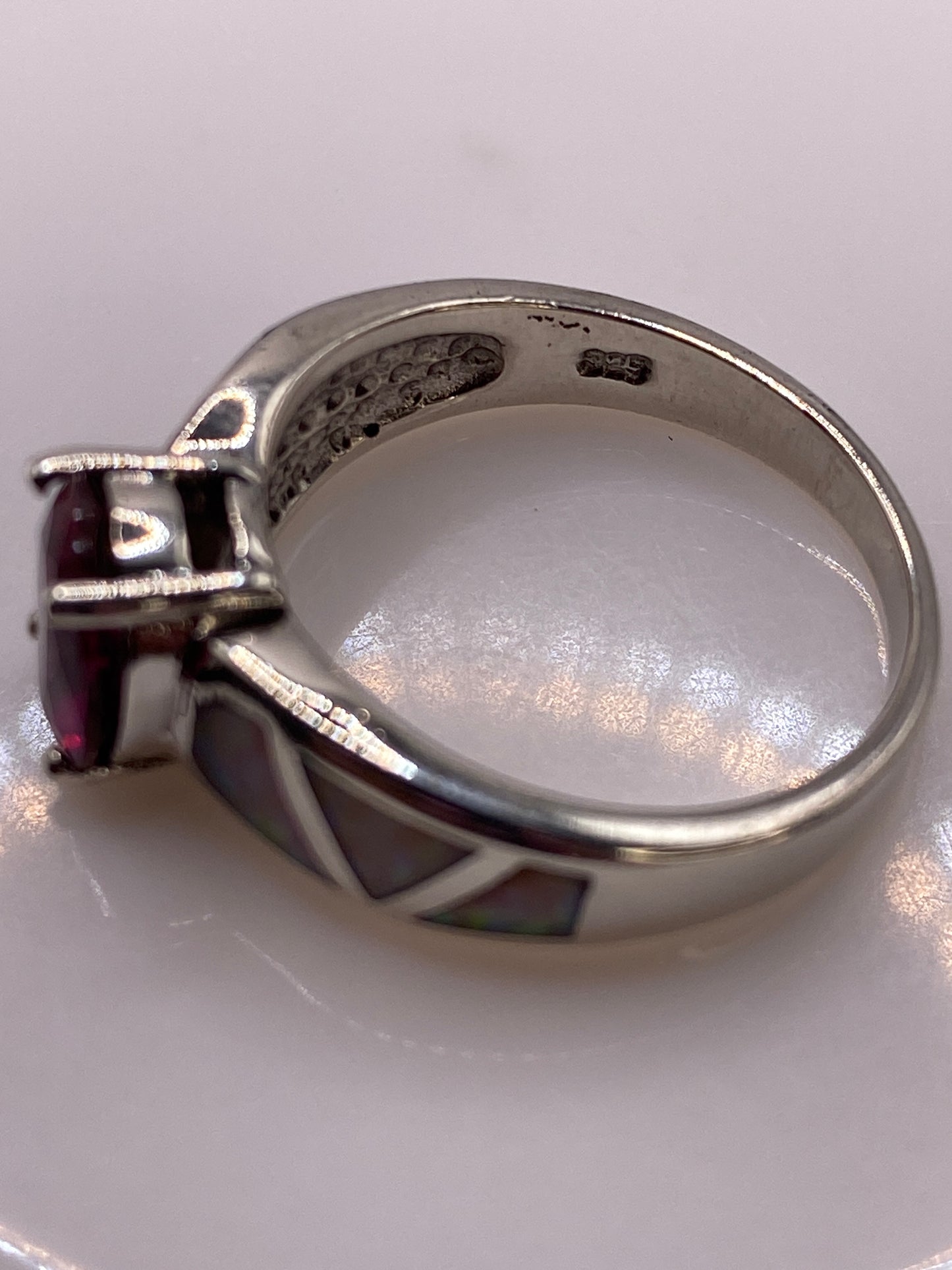 Anillo Ópalo de Fuego Multicolor — Plata .925 Taxco — foto 5