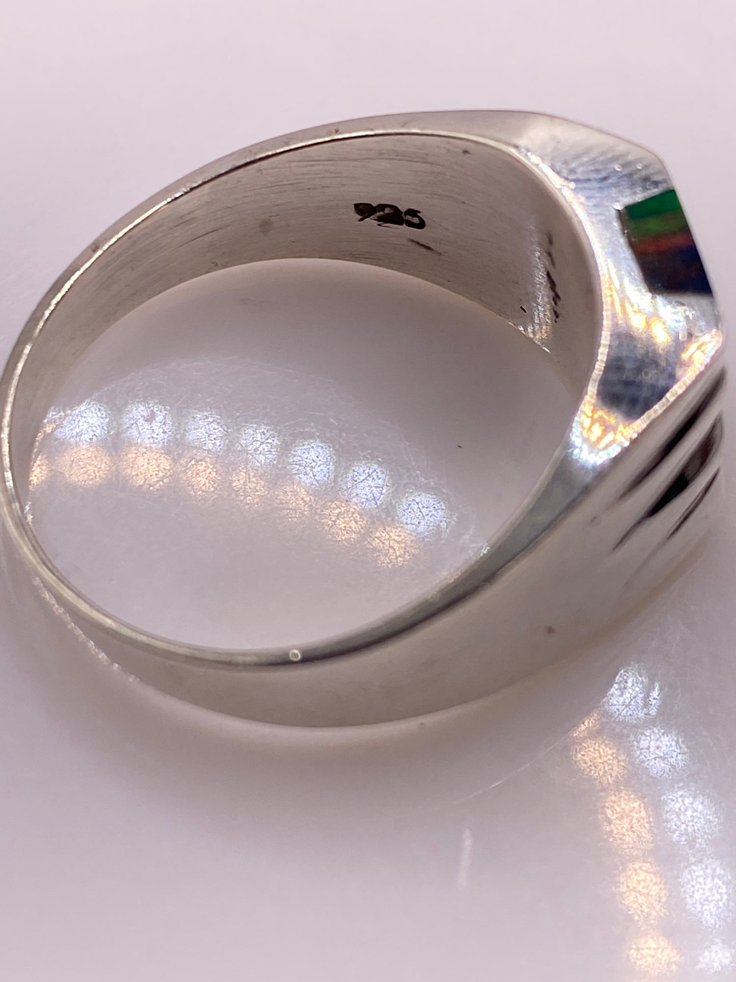 Anillo Ópalo de Fuego Alas Plata .925 — Diseño Arquitectónico — foto 5