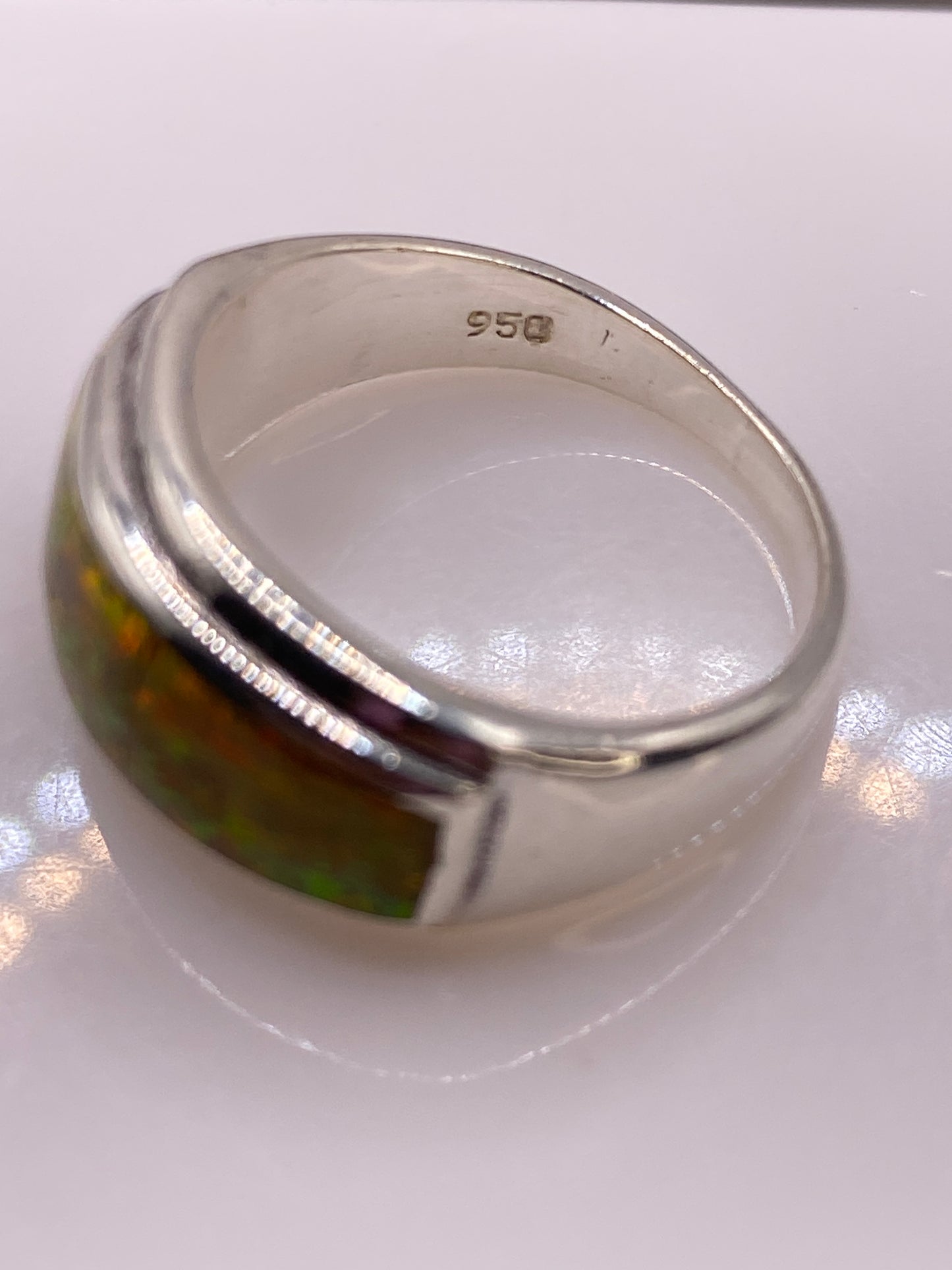 Anillo Ópalo de Fuego Amarillo en Plata .925 — Unisex — foto 5