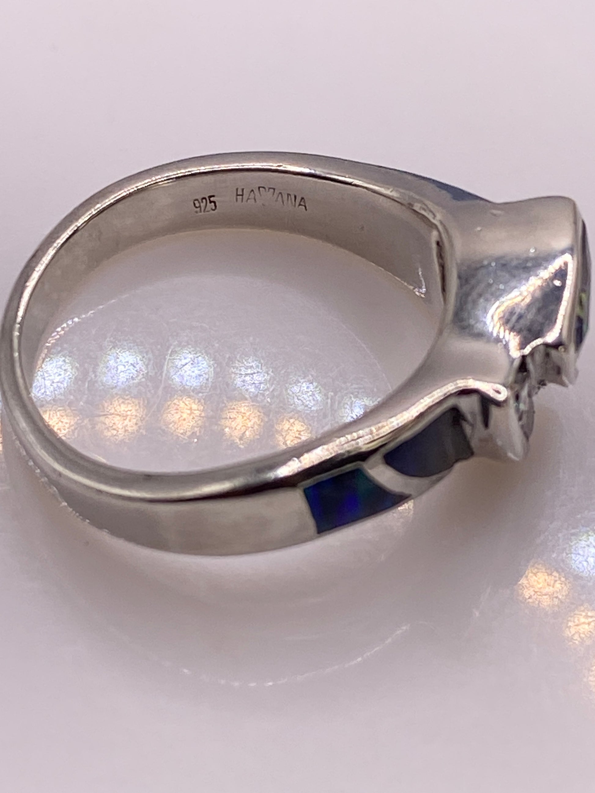 Anillo de Plata Ópalo de Fuego Azul — Escultural Unisex — foto 5