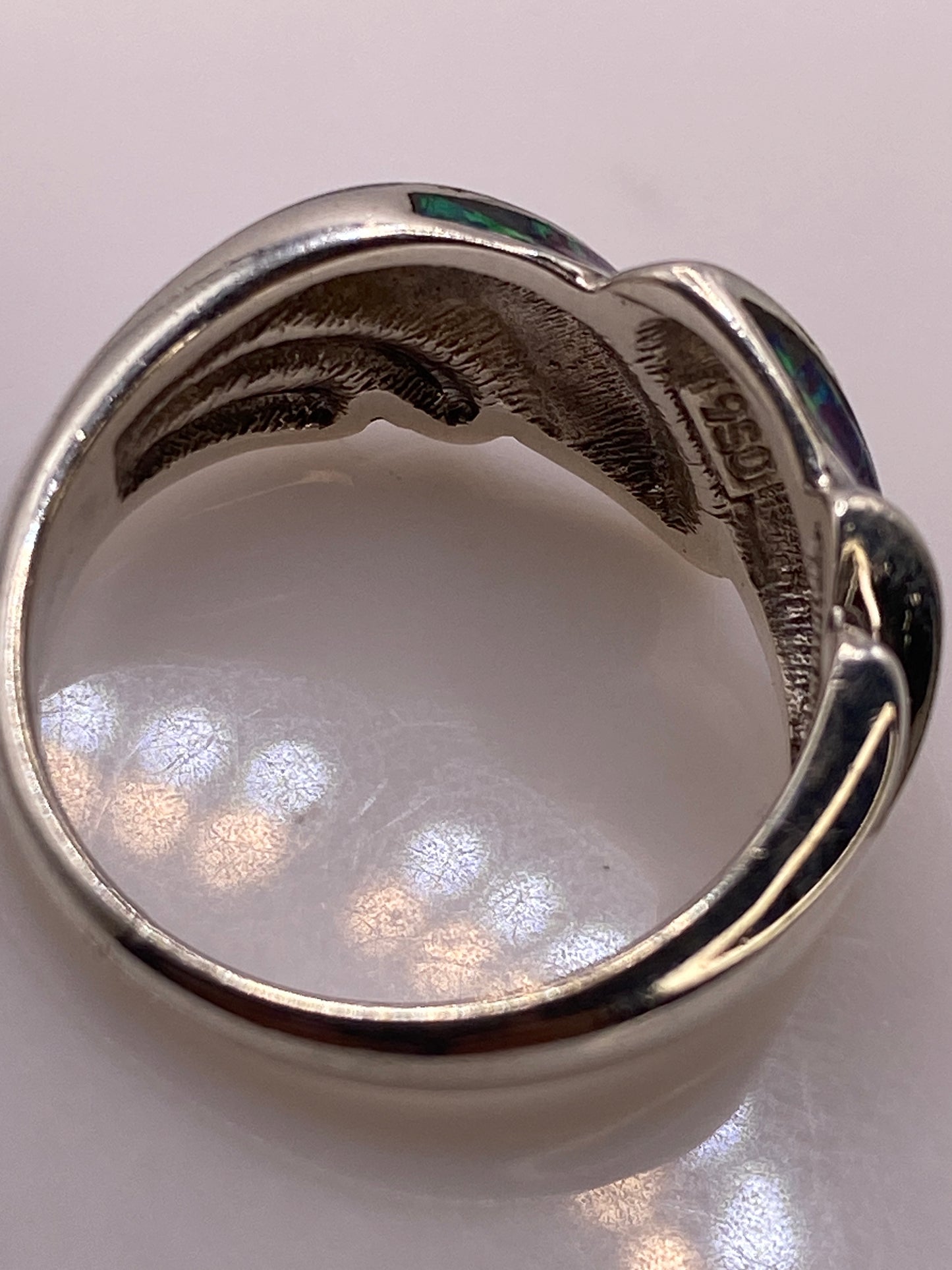 Anillo de Plata Ópalo de Fuego Multicolor — Envolvente Taxco — foto 5