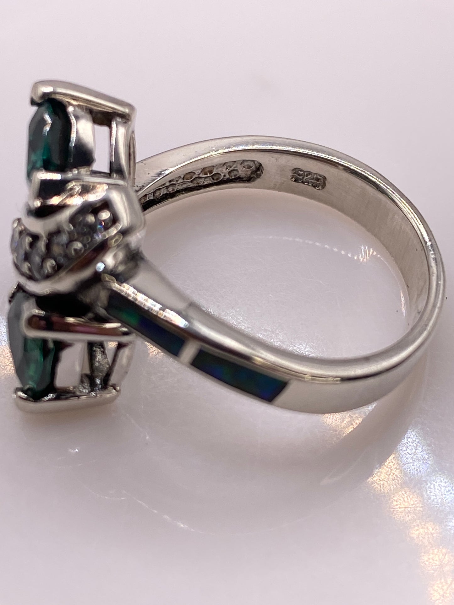 Anillo de Plata Ópalo de Fuego Verde — Giro Artesanal Taxco — foto 5