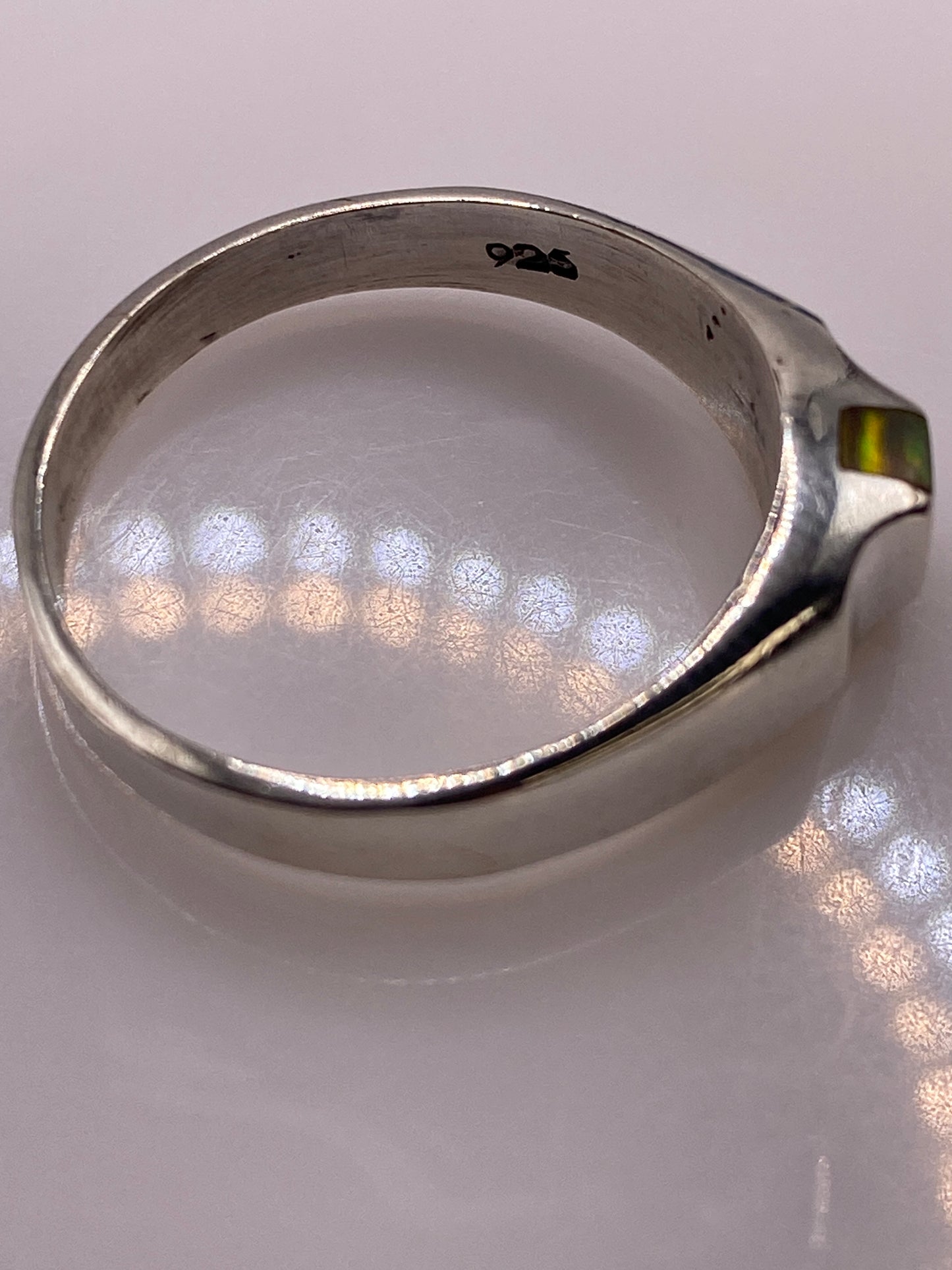 Anillo de Plata Ópalo de Fuego Multicolor — Diseño Moderno — foto 5