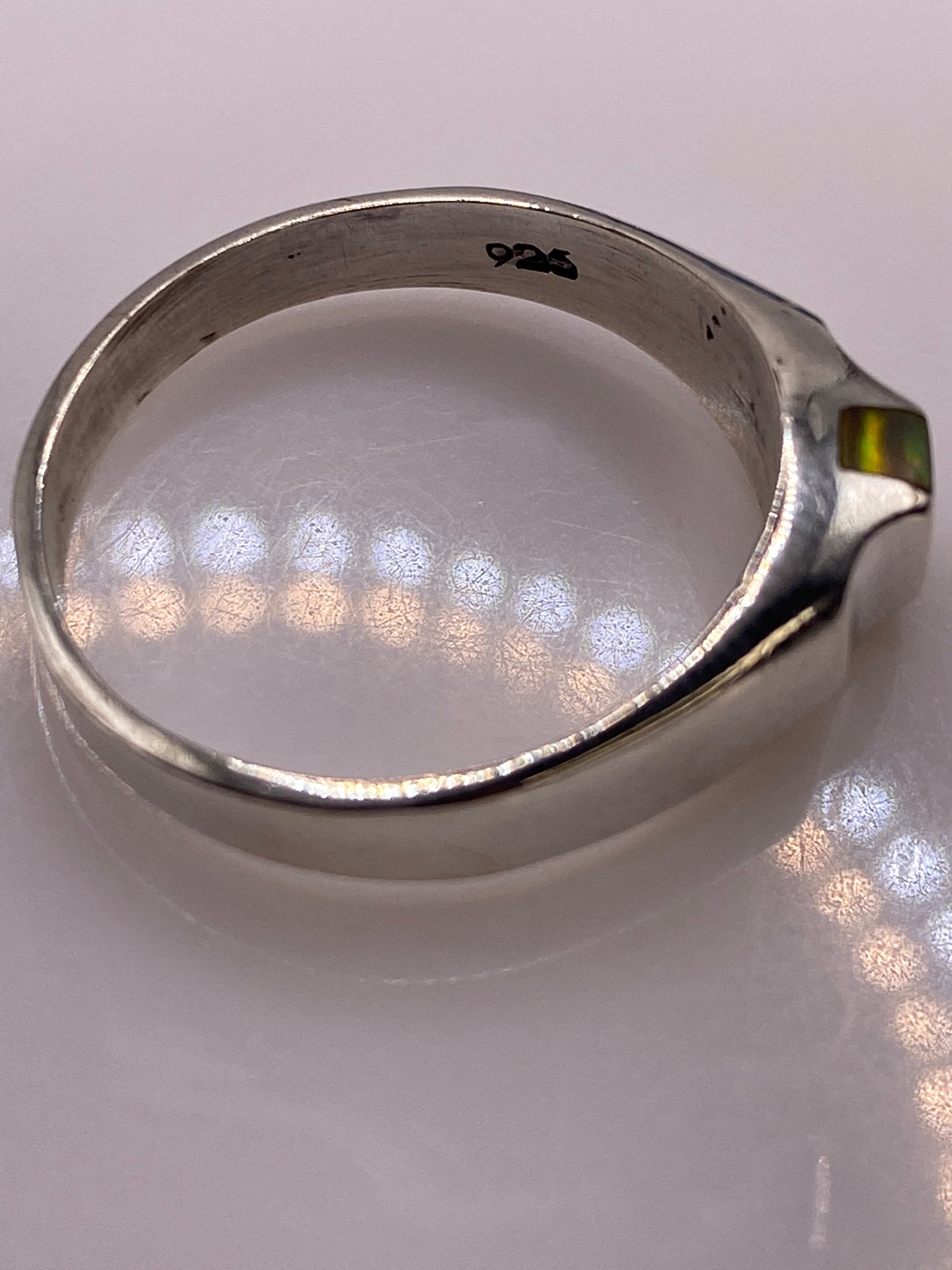 Anillo de Plata Ópalo de Fuego Multicolor — Diseño Moderno — foto 5