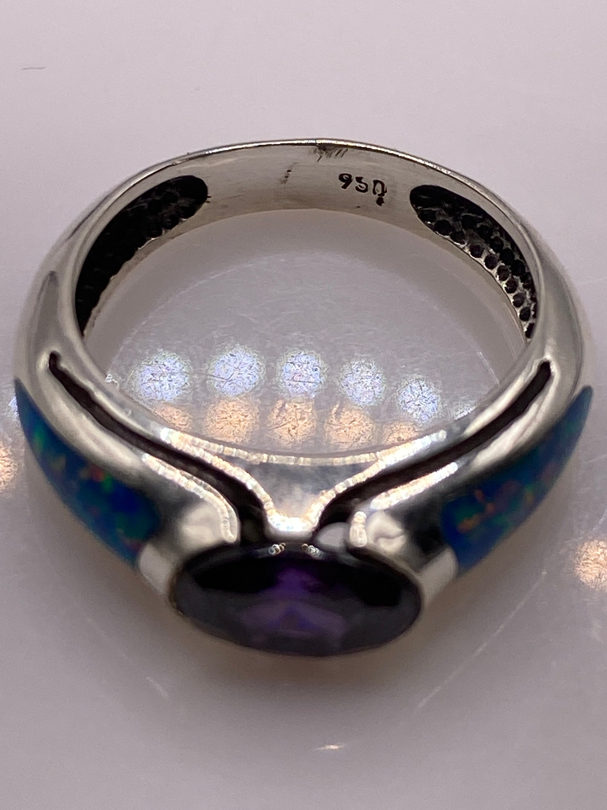 Anillo de Plata Ópalo de Fuego Multicolor — Unisex Taxco — foto 5