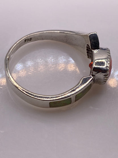 Anillo de Plata .950 Circonia Roja Asimétrico — Cocktail — foto 5
