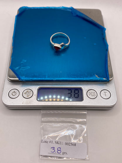 Anillo de Plata .950 Circonia Roja Asimétrico — Cocktail — foto 6