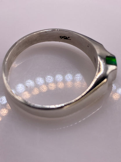 Anillo de Plata Ópalo de Fuego Verde — Diseño Moderno — foto 5