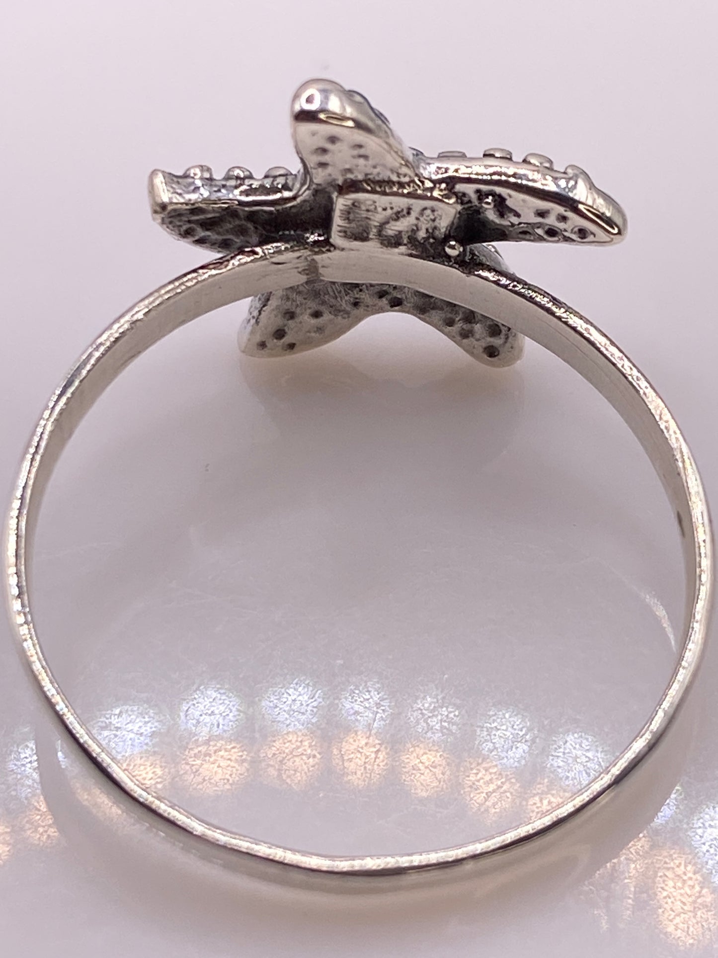 Anillo Estrella de Mar Plata Ópalo de Fuego Verde — foto 5