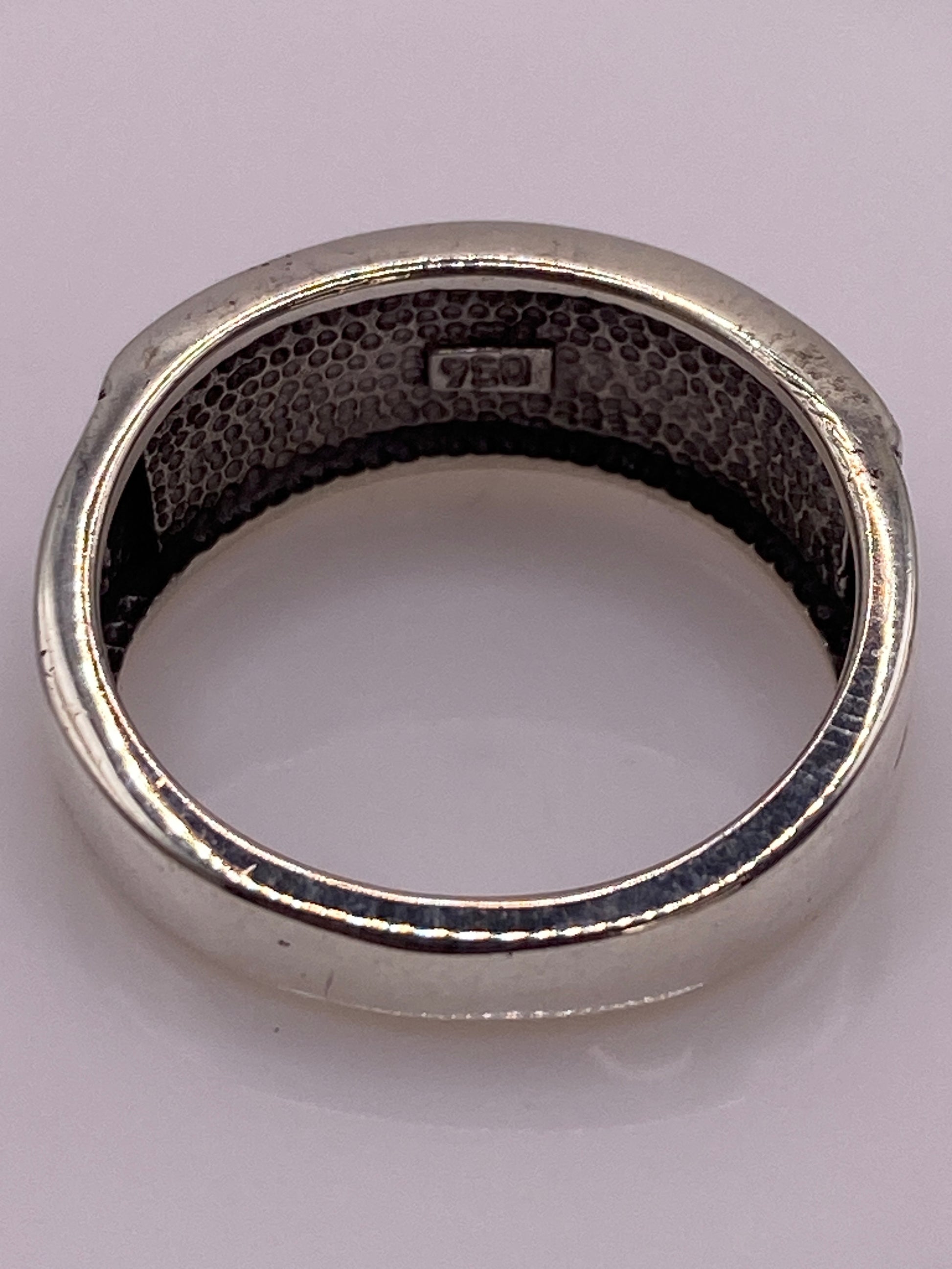 Anillo de Plata Ópalo de Fuego Azul — Geométrico Moderno — foto 5