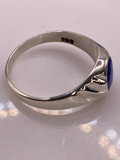Anillo de Plata Ópalo de Fuego Azul — Solitario Minimalista — foto 5