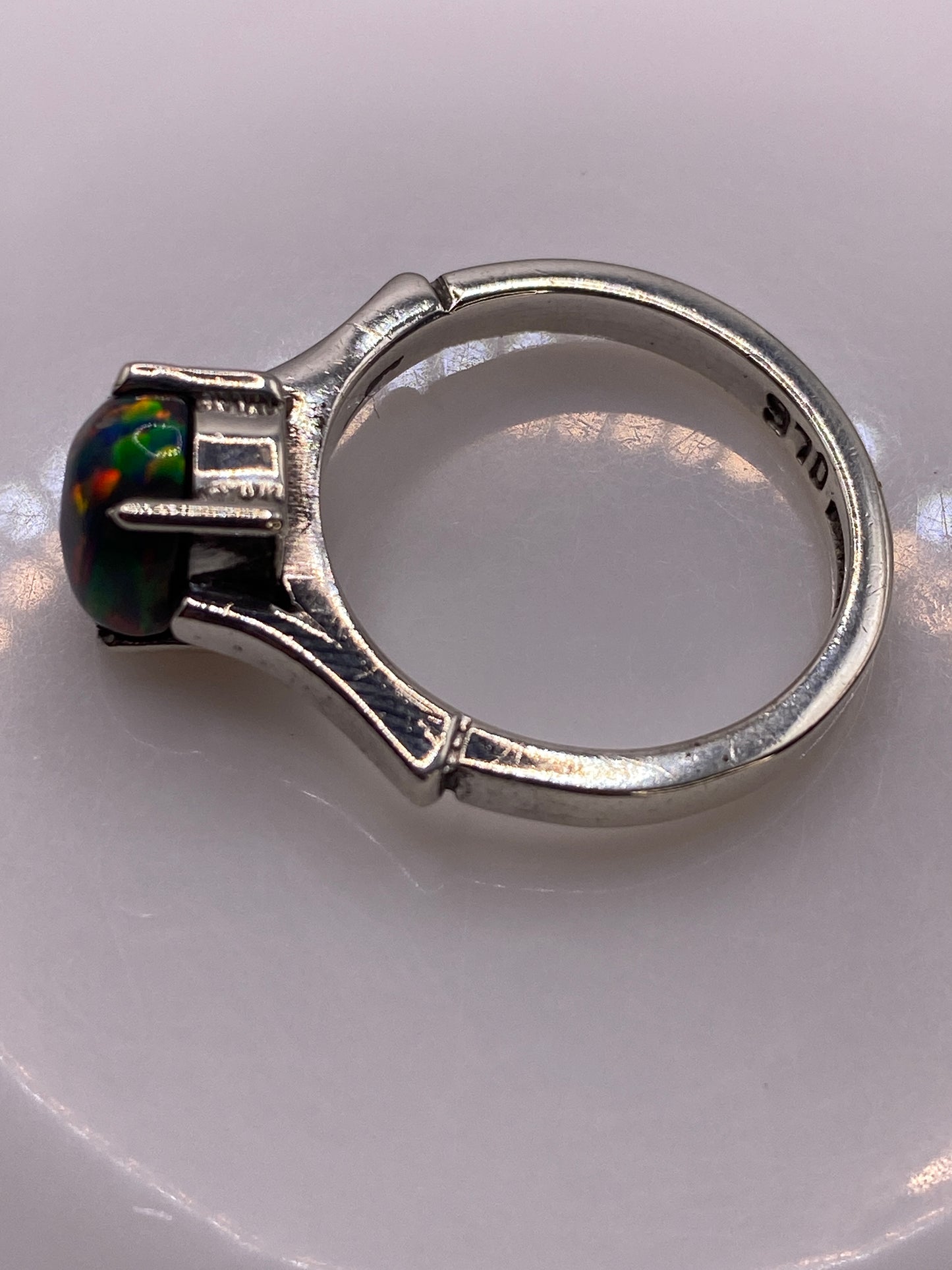 Anillo de Plata Ópalo de Fuego Solitario — Multicolor Taxco — foto 5