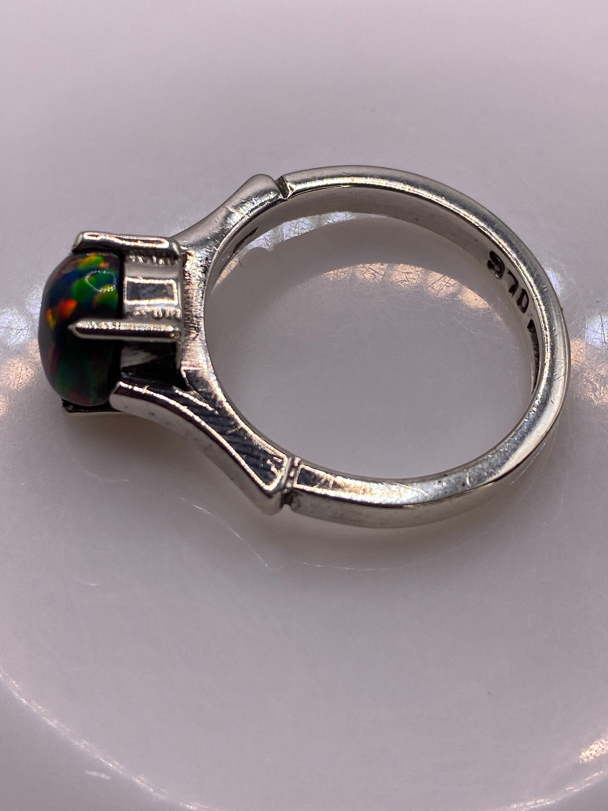Anillo de Plata Ópalo de Fuego Solitario — Multicolor Taxco — foto 5