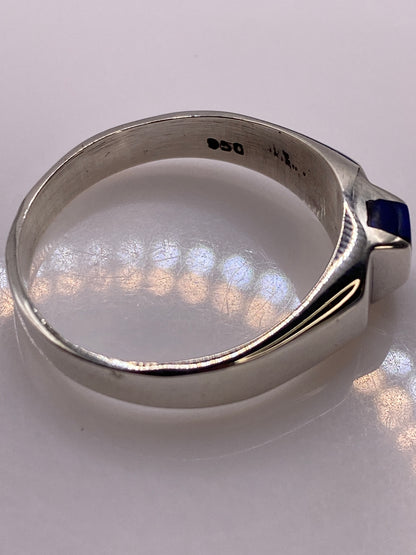 Anillo de Plata Ópalo de Fuego Azul — Diseño Asimétrico — foto 5