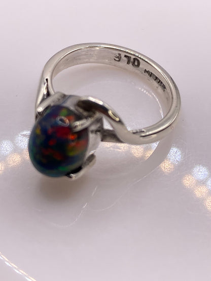 Anillo Solitario Ópalo de Fuego Plata .950 — Fuego Natural — foto 5