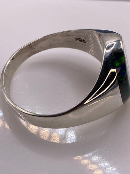 Anillo Ópalo de Fuego Multicolor — Plata .925 Arquitectónico — foto 5