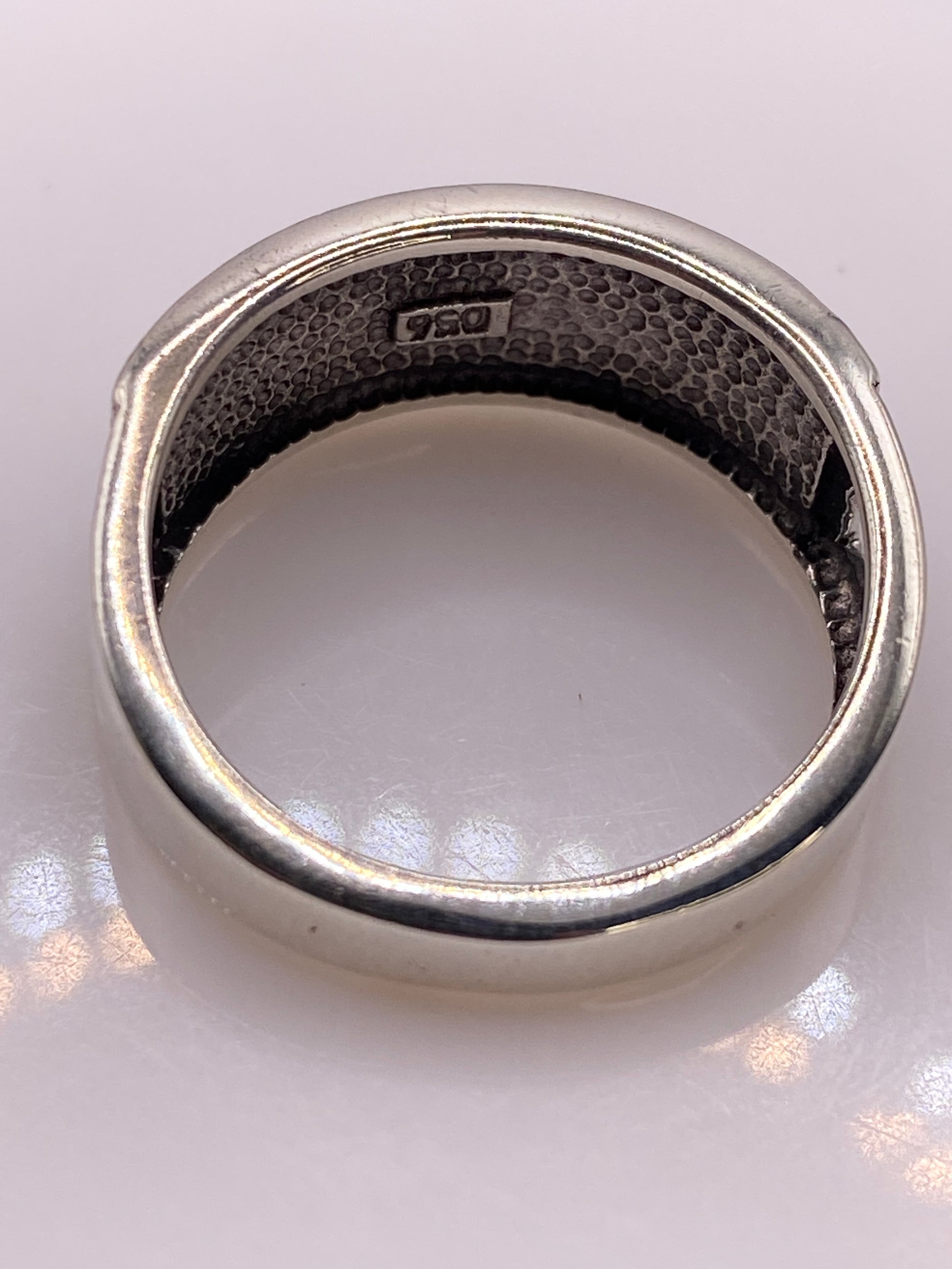 Anillo Ópalo de Fuego Multicolor — Plata .950 Geométrico — foto 5