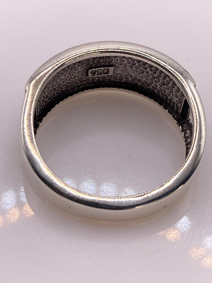 Anillo Ópalo de Fuego Multicolor — Plata .950 Geométrico — foto 5