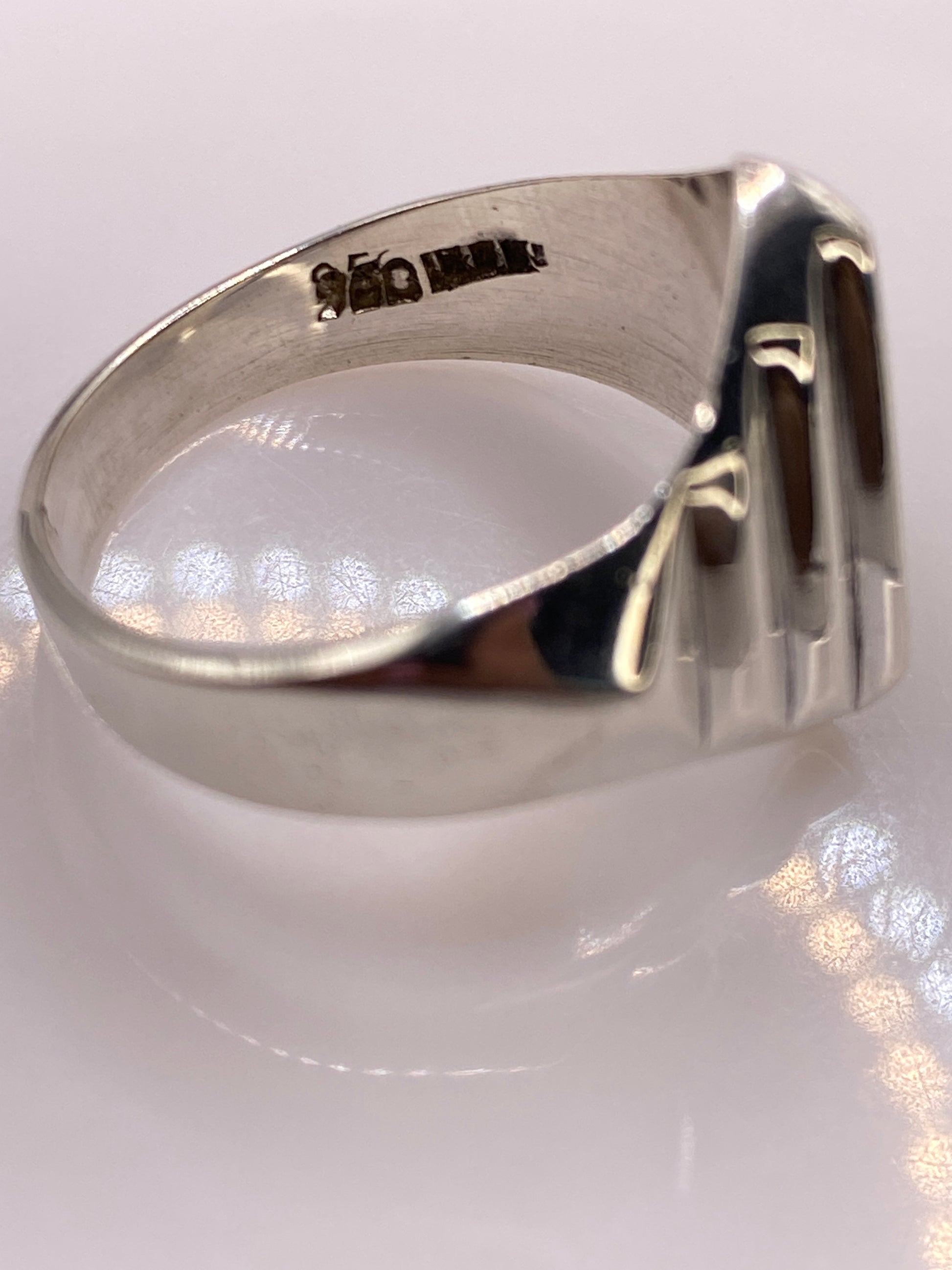 Anillo de Plata Ópalo de Fuego Verde Limón — Escultural Unisex — foto 5