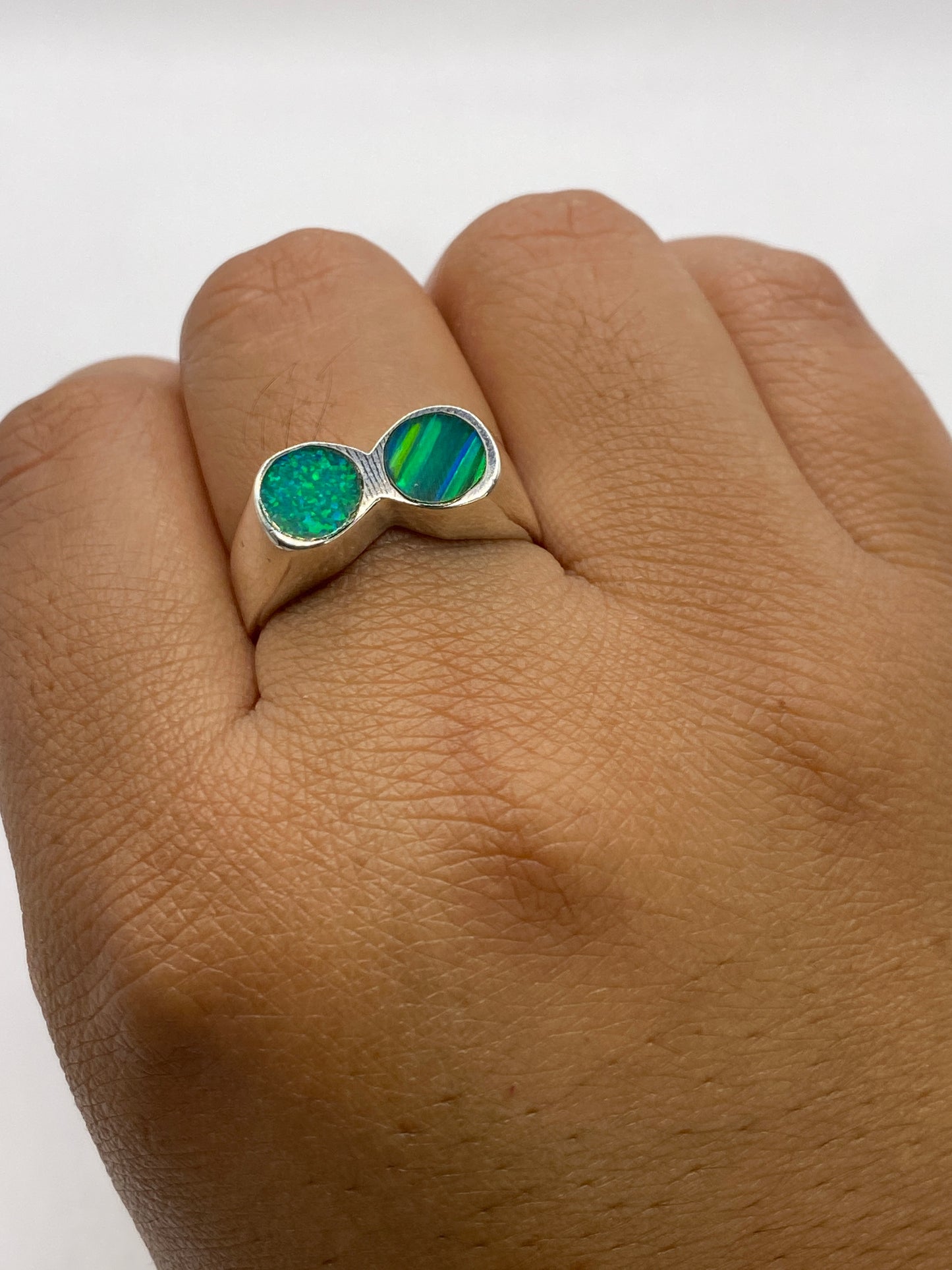 Anillo de plata .950 MEXICO mostrando sello de autenticidad en el interior