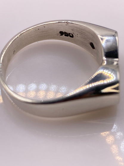 Anillo Plata .950 Ópalo de Fuego Verde — Moderno Geométrico — foto 5