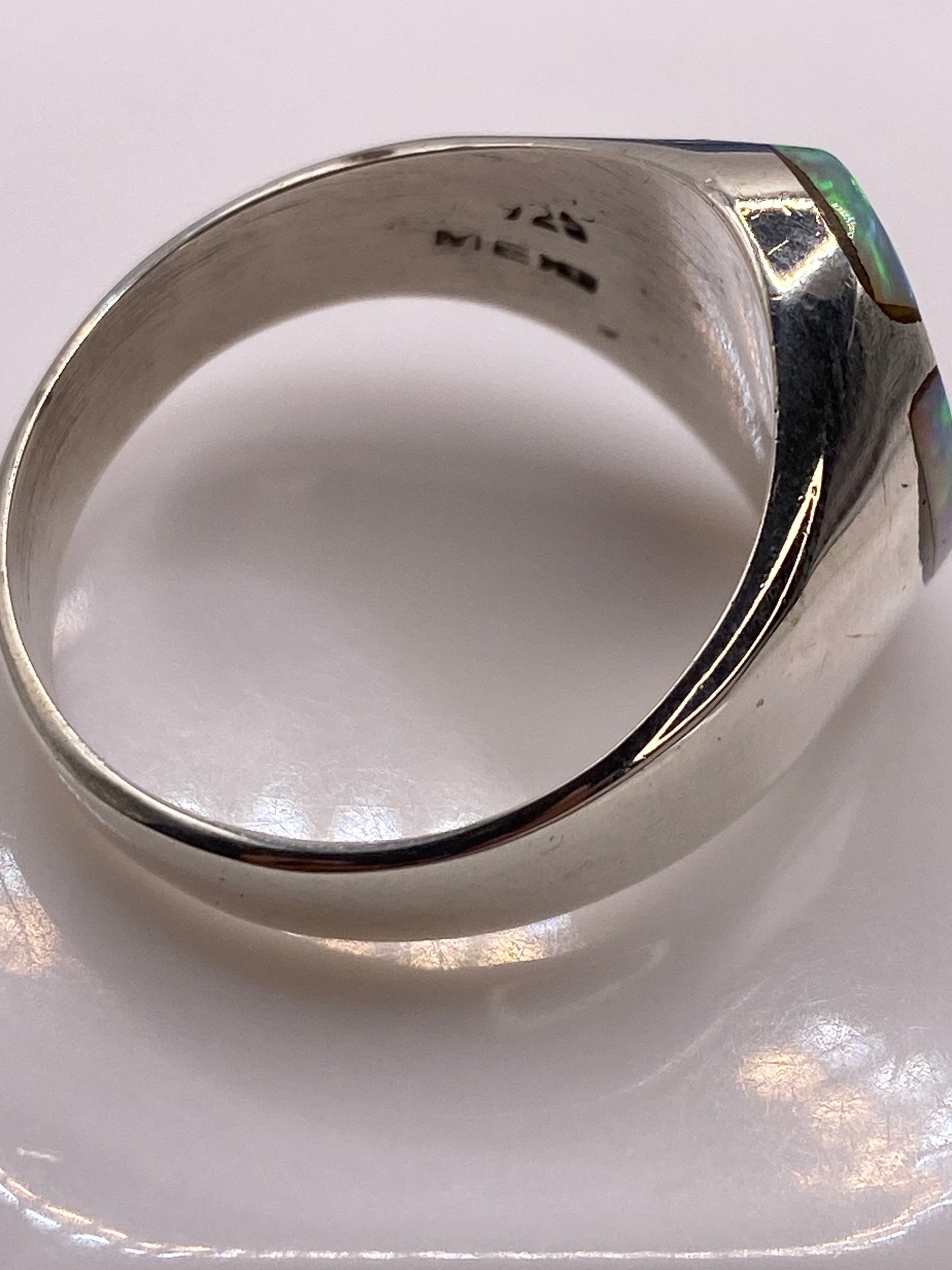 Anillo de Plata Ópalo de Fuego Multicolor — Diseño Escultural — foto 5