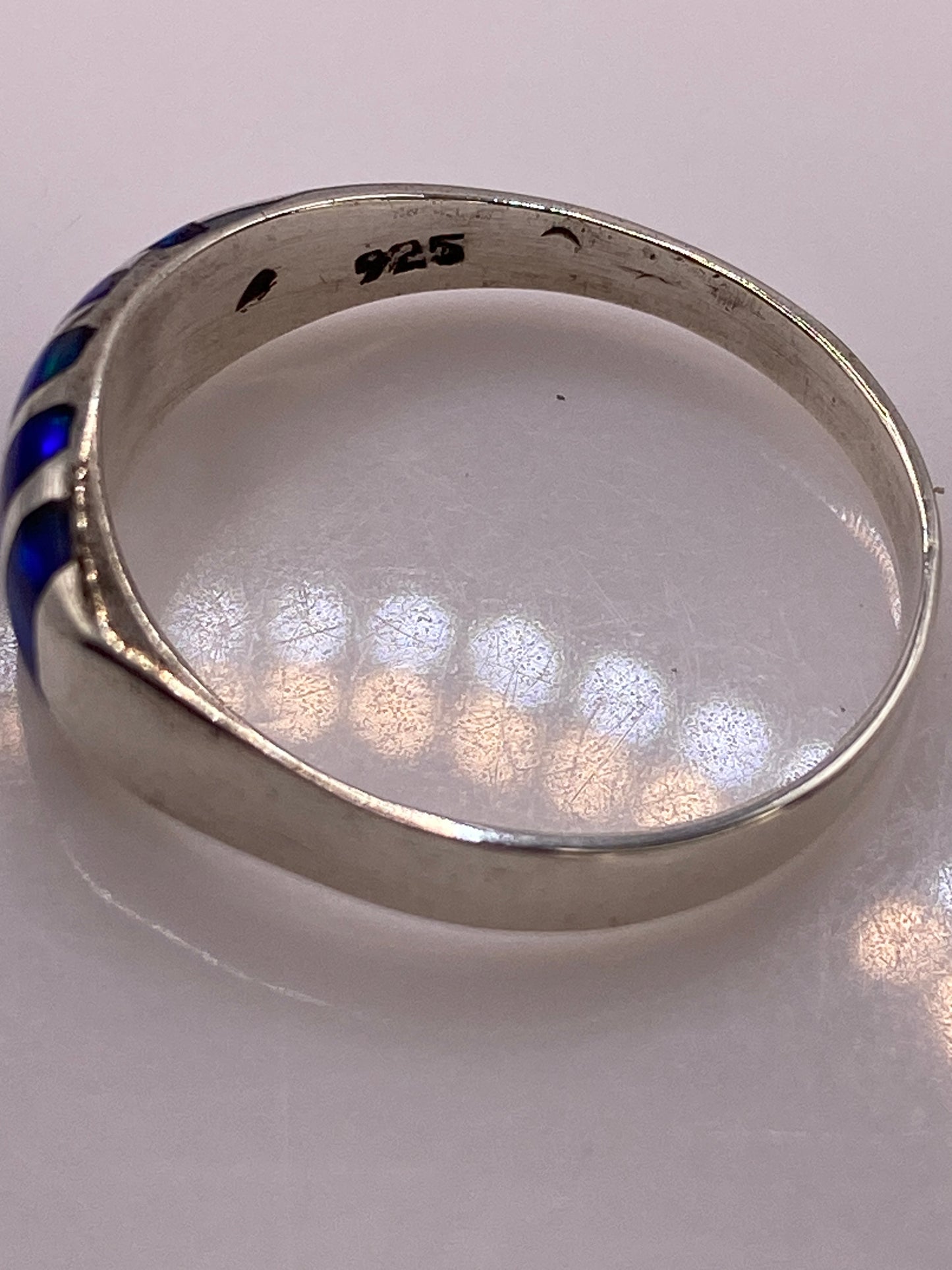 Anillo de Plata con Ópalo de Fuego Azul — Minimalista — foto 5