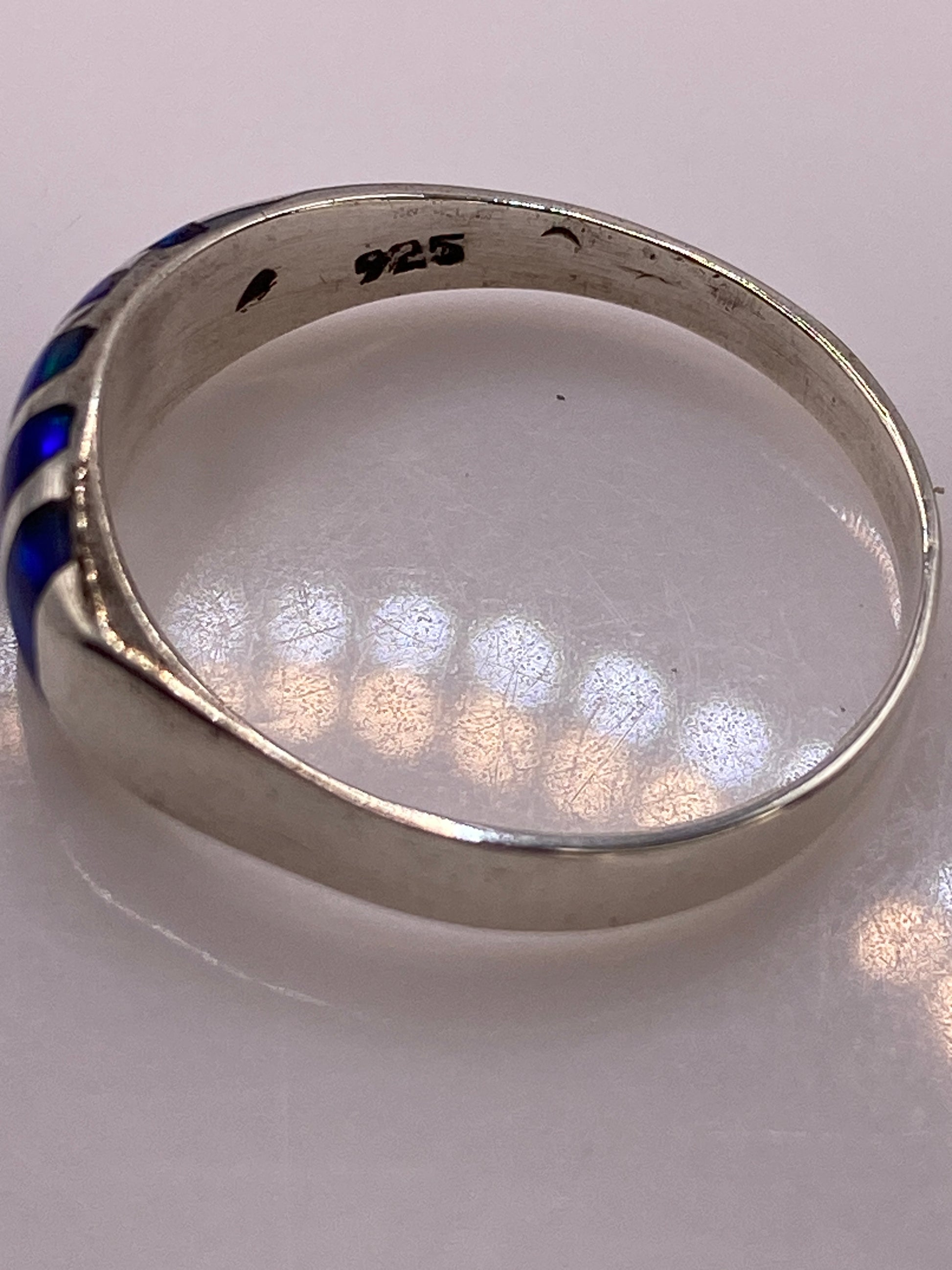 Anillo de Plata con Ópalo de Fuego Azul — Minimalista — foto 5