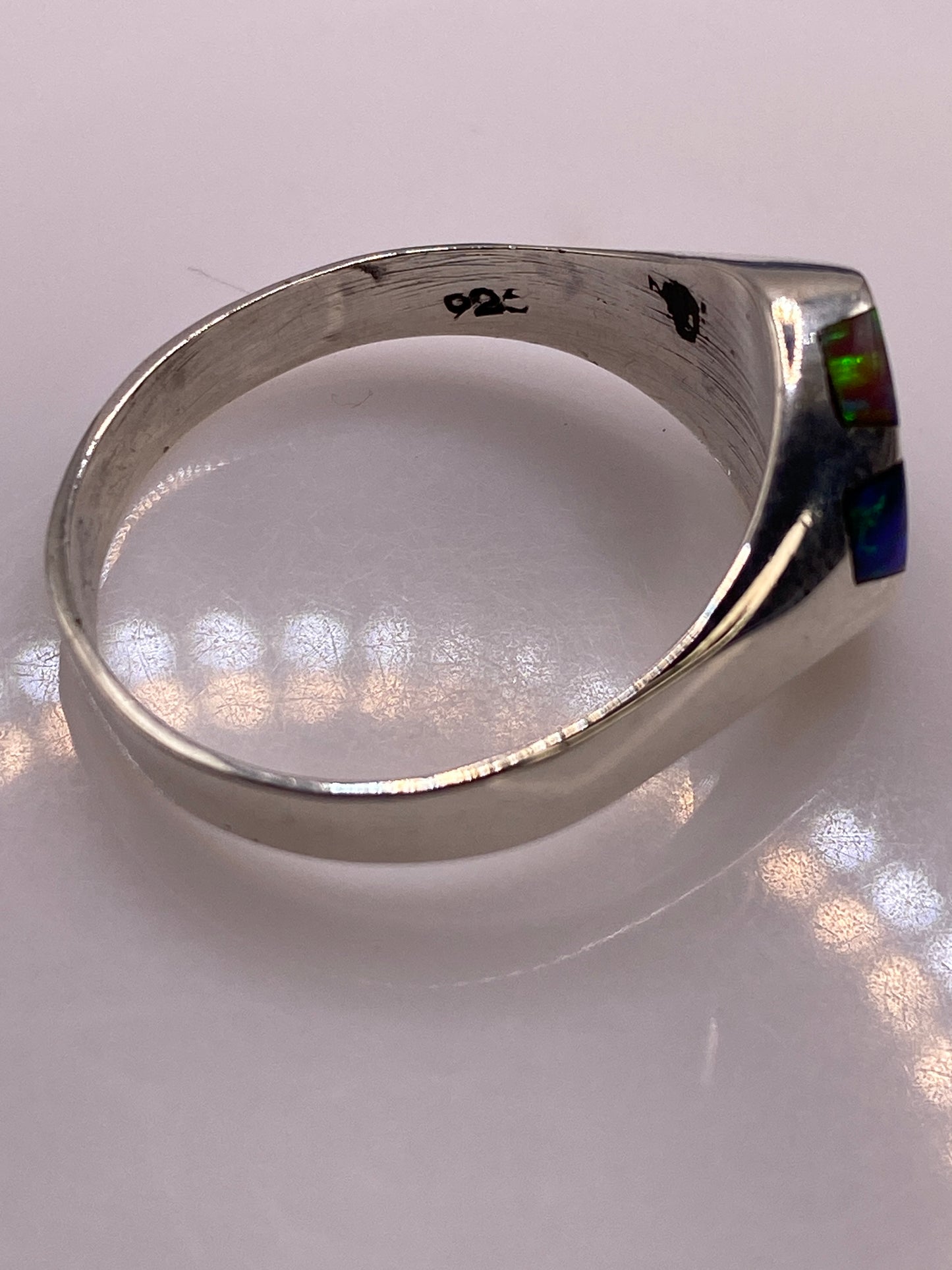 Anillo Ópalo de Fuego Multicolor — Plata .925 Unisex — foto 5