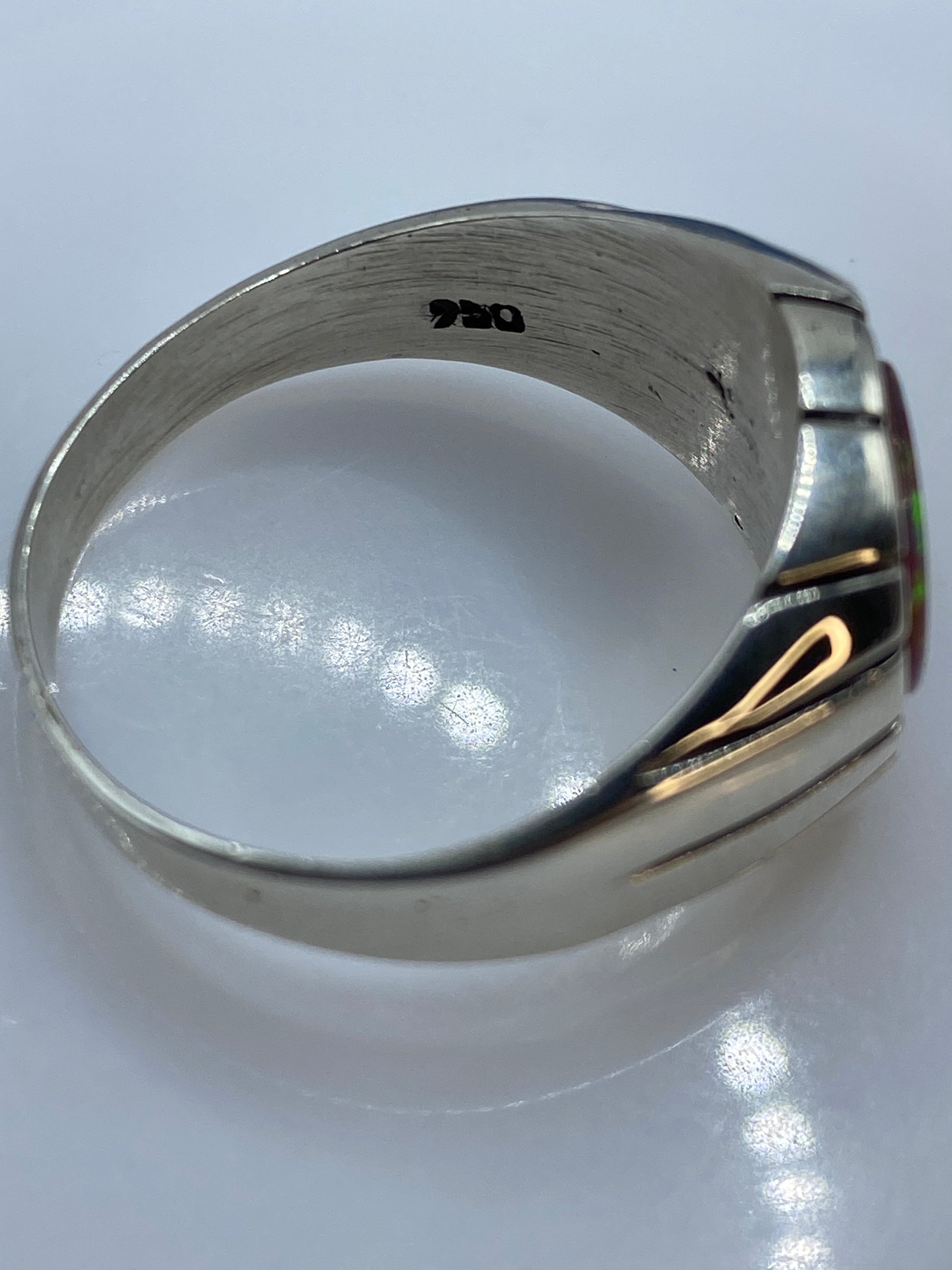 Anillo de Plata Ópalo de Fuego Rosa — Diseño Arquitectónico — foto 5